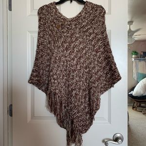 Brown Knitted Poncho